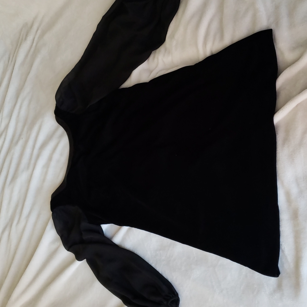 Velvet and mousline black dress